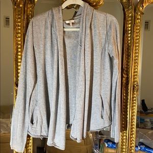 Grey hoodie open faced cardigan